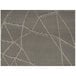 A metallic silver rectangular woven vinyl placemat with an abstract line pattern.