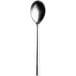 A Sola stainless steel serving spoon with a long handle.