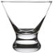 a clear glass with a base