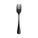 A close up of a Sola Baguette Vintage Black stainless steel cake fork with a black handle.