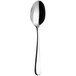 A Sola stainless steel tablespoon with a black handle.