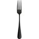A Sola Baguette Vintage Black stainless steel table fork with a black handle.