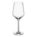 A close-up of a clear Zwiesel Glas Pure Sauvignon Blanc wine glass with a stem.