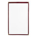 A maroon H. Risch, Inc. menu cover with gold corners and a gloss finish.