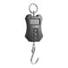 A digital hanging scale with a hook and display screen.