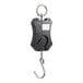 A black AvaWeigh digital hanging scale with a hook.