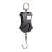 A black AvaWeigh digital hanging scale with a hook.