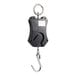 An AvaWeigh black digital hanging scale with a hook.