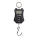 An AvaWeigh digital hanging scale with black hooks and a screen.