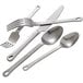 A close-up of a set of Oneida Cooper stainless steel salad/dessert forks.