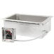 An APW Wyott drop-in hot food well with a metal container and a switch.