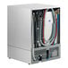 An undercounter high temperature dishwashing machine with visible internal hoses and components.