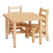 A Jonti-Craft Baltic Birch wood square table with adjustable legs.