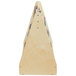 a wooden triangle shaped object with magazines in it