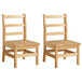 a pair of wooden chairs