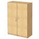 A Jonti-Craft wooden cabinet with two doors and a key lock.