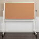 A Flash Furniture reversible whiteboard and cork board on a white stand.