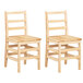 Two Jonti-Craft wooden Children's Ladderback chairs on a white background.