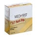 A box of Medi-First 1" x 3" plastic adhesive bandage strips containing 100 bandages.