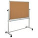 A Flash Furniture mobile stand with a reversible cork bulletin board/magnetic whiteboard.