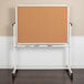 A Flash Furniture mobile stand with a white board and cork board on it.