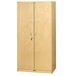 A Jonti-Craft deluxe wooden wardrobe storage closet with a lock.