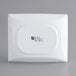 A white rectangular Sant'Andrea Nexus porcelain platter with a logo in black