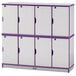 a white board with purple trim