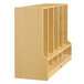 A Jonti-Craft wooden coat locker with shelves.