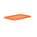 an orange rectangular object with a white background