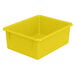 A yellow plastic container with a white background.