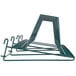 a green metal rack with a triangular top