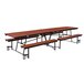 A National Public Seating 10 foot mobile cafeteria table with benches.