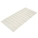 A white plastic tray with four rows of white plastic strips.