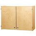 A Jonti-Craft Baltic Birch wood wall storage cabinet with two doors.