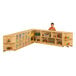 A child standing behind a Jonti-Craft wood inside corner storage cabinet.