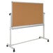 A Flash Furniture mobile stand with a whiteboard and cork board.