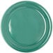 A green Carlisle Durus melamine plate on a white background.