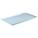 A white rectangular Cambro dietary tray with a small hole in the middle.