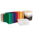 A row of colorful Jonti-Craft plastic tubs with lids.