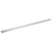 A long metal strip with a silver finish on a white background.