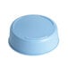 A Tablecraft light blue plastic cap with a 63 mm opening.