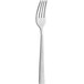 An Amefa stainless steel dessert fork with a white handle.