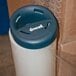 A two piece set of Hand Saver Pallet Wrap Dispensers with plastic wrap on one.