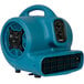 A blue XPOWER air mover with black knobs.