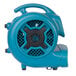 An XPOWER blue air blower with a black handle.