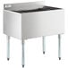 A stainless steel Regency underbar ice bin with bottle holders.