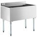 A stainless steel Regency underbar ice bin with bottle holders.