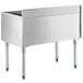 A Regency stainless steel underbar ice bin with bottle holders.