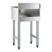 A stainless steel underbar drainboard with four legs and an 18 inch by 18 inch surface.